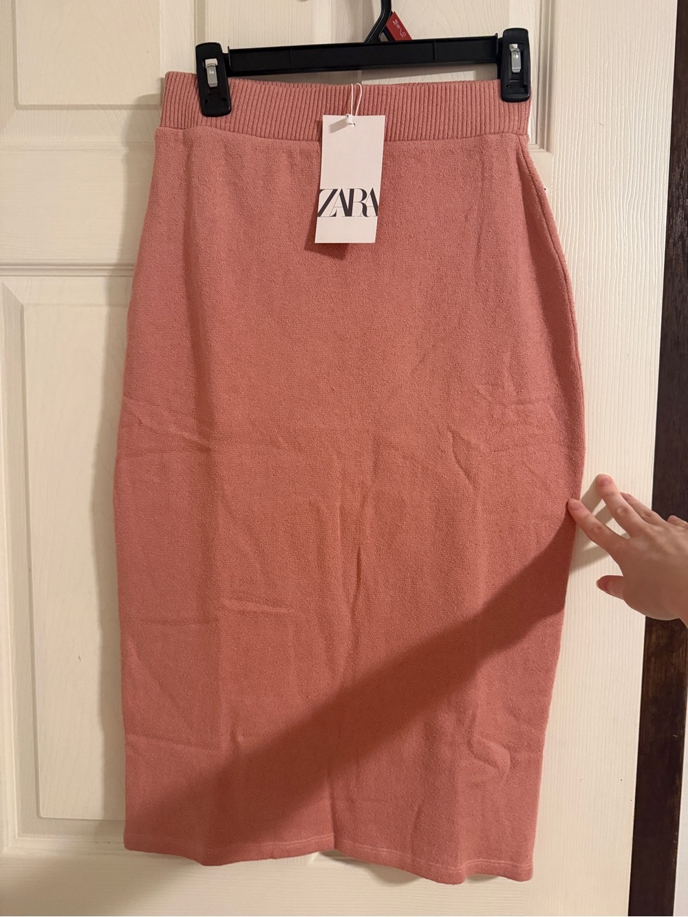 ZARA Rose-Pink Knit Pencil Skirt